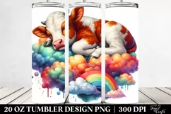 Colorful Baby Cow Cloud. 20 Oz Tumbler Product Image 2