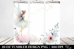 Washed Watercolor Whimsical Fairy Tumbler Product Image 2