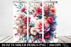Abstract Vibrant Wreath Carnation | 20 Oz Tumbler Product Image 2