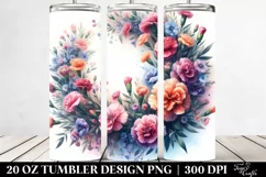 Abstract Vibrant Wreath Carnation | 20 Oz Tumbler Product Image 2