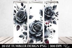 Vibrant Watercolor Black Roses | 20 Oz Tumbler Product Image 2