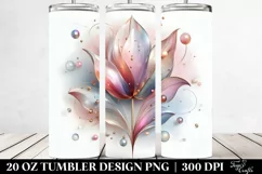 Abstract Shiny Tulip Clipart 20 Oz Tumbler Product Image 2