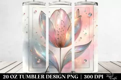 Abstract Shiny Tulip Clipart 20 Oz Tumbler Product Image 2