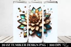 Stained Dahlia Watercolor Splash | 20 Oz Tumbler Product Image 2