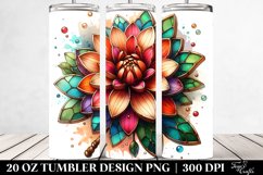 20 Oz Tumbler Sublimation | Stained Dahlia with Wooden Product Image 2