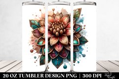 20 Oz Tumbler Sublimation | Stained Dahlia with Wooden Product Image 2