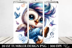 Baby Owl Jumping | 20 oz Tumbler Product Image 2