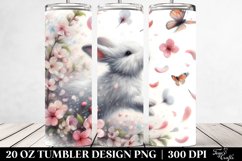 Rabbit Tumbling with Spring Petals | 20 Oz Tumbler Product Image 2