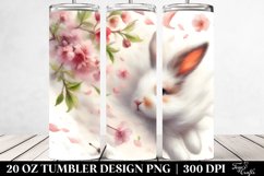 Rabbit Tumbling with Spring Petals | 20 Oz Tumbler Product Image 2