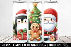 Playful Christmas Scene with Santa and Penguin Product Image 2