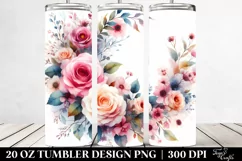 Colorful Pink Rose Wreath | 20 Oz Tumbler Product Image 2