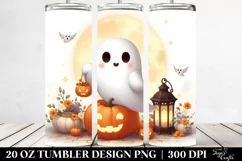Simple Digital Painting Cute Ghost | 20 oz Tumbler Product Image 2