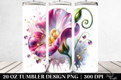 20 Oz Tumbler Sublimation | Glossy Sweet Pea with Golden Product Image 2