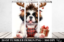 Expressive Saint Bernard with Reindeer Horns PNG Product Image 2