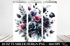 Black Rose Watercolor Tumbler Product Image 2