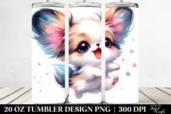 Cute Watercolor Papillon | 20 oz Tumbler Product Image 2