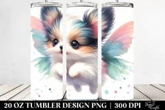 Cute Watercolor Papillon | 20 oz Tumbler Product Image 2