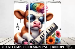 Cute Baby Cow Playing | 20 oz Tumbler Product Image 2