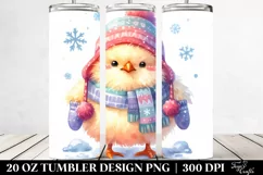 Cute Angry Chicken in Winter 20 Oz Tumbler Product Image 2