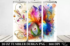 Colorful Iris on White Background | 20 Oz Tumbler Product Image 2