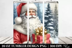 Santa Gift Watercolor Tumbler Product Image 2
