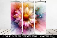 Abstract Vibrant Pastel Shiny Daisy | 20 oz Tumbler Product Image 2