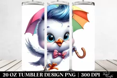 Cute Baby Dove Jumping 20 Oz Tumbler Product Image 2