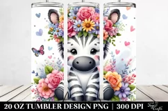 Cartoon Zebra Sitting | 20 oz Tumbler Product Image 2