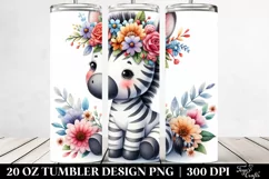 Cartoon Zebra Sitting | 20 oz Tumbler Product Image 2