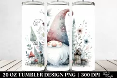 Washed Whimsical Gnome Clipart, High-Res 20 Oz Tumbler Product Image 2