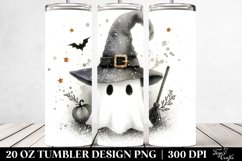 Washed Watercolor Simplistic Halloween Image with HAT | 20 Product Image 2
