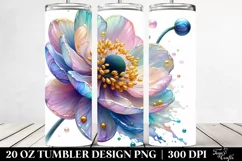 Detailed Vibrant Pastel Glossy Anemone | 20 oz Tumbler Product Image 2