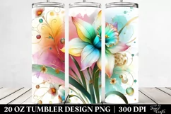 Colorful Narcissus White Background | 20 Oz Tumbler Product Image 2