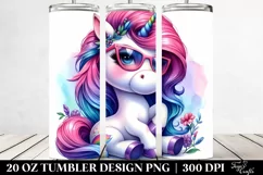 Cute Unicorn Sitting | 20 oz Tumbler Product Image 2