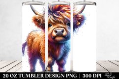 Cool Baby Highland Cow,Transparent PNG Product Image 2