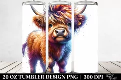Cool Baby Highland Cow,Transparent PNG Product Image 2