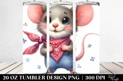 Funny Mouse with Bandana, Transparent 20 Oz Tumbler Product Image 2