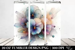 Pansy Watercolor Splash 20 Oz Tumbler Product Image 2