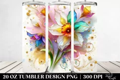 Colorful Narcissus White Background | 20 Oz Tumbler Product Image 2