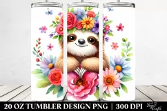 Cartoon Sloth Sitting | 20 oz Tumbler Product Image 2