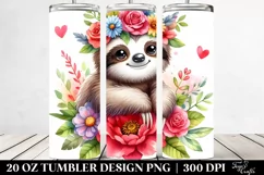 Cartoon Sloth Sitting | 20 oz Tumbler Product Image 2