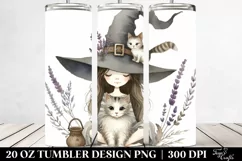 Simple Vintage Funny Witch Clipart, High-Res 20 Oz Tumbler Product Image 2