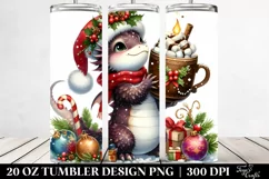 Christmass Dragon with Hot Cocoa PNG Product Image 2