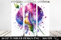 20 Oz Tumbler Sublimation | Glossy Sweet Pea with Golden Product Image 2