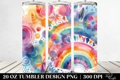 Colorful Pastel Rainbow Abstract | 20 oz Tumbler Product Image 2