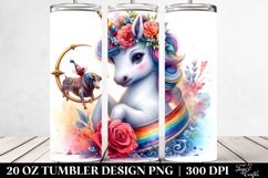 Colorful Baby Unicorn Bullfighting Ring. 20 Oz Tumbler Product Image 2