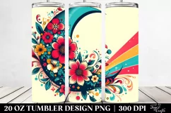 Colorful Retro Half Moon Flowers | 20 oz Tumbler Product Image 2