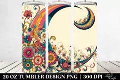 Colorful Retro Half Moon Flowers | 20 oz Tumbler Product Image 2