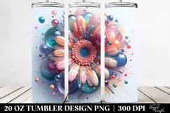 Abstract Vibrant Pastel Gerbera Tumbler | 20 oz Tumbler Product Image 2