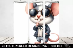 Funny Baby Mouse with Sunglasses, Transparent 20 Oz Tumbler Product Image 2